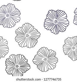 Dark Blue, Yellow vector seamless natural backdrop with flowers. Illustration with colorful abstract doodle flowers. Design for textile, fabric, wallpapers.