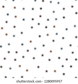 Dark Blue, Yellow vector seamless cover with beautiful snowflakes. Colorful snowflakes with gradient on abstract background. Template for business cards, websites.