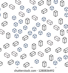 Dark Blue, Yellow vector seamless, isometric cover in polygonal style. Decorative design in abstract style with rectangles. Pattern for design of fabric, wallpapers.