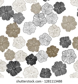 Dark Blue, Yellow vector seamless natural backdrop with flowers. Colorful illustration in doodle style with flowers. Template for business cards, websites.