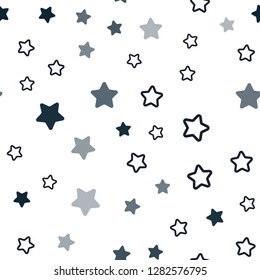Dark Blue, Yellow vector seamless cover with small and big stars. Stars on blurred abstract background with gradient. Design for textile, fabric, wallpapers.