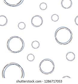 Dark Blue, Yellow vector seamless template with circles. Illustration with set of shining colorful abstract circles. Pattern for design of fabric, wallpapers.
