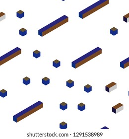 Dark Blue, Yellow vector seamless, isometric pattern in square style. Glitter abstract illustration with rectangular shapes. Design for wallpaper, fabric makers.