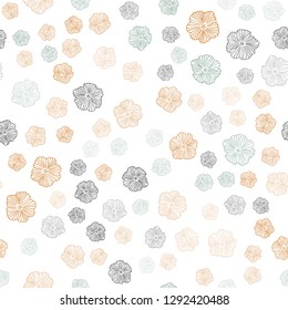 Dark Blue, Yellow vector seamless elegant background with flowers. Brand new colored illustration with flowers. Texture for window blinds, curtains.