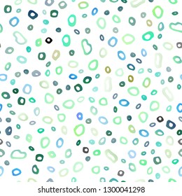 Dark Blue, Yellow vector seamless pattern with spheres. Colorful illustration with blurred circles in nature style. Pattern for design of fabric, wallpapers.