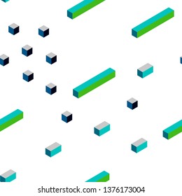 Dark Blue, Yellow vector seamless, isometric background with rectangles. Rectangles on abstract background with colorful gradient. Texture for window blinds, curtains.