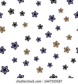 Dark Blue, Yellow vector seamless layout with bright stars. Modern geometrical abstract illustration with stars. Design for textile, fabric, wallpapers.
