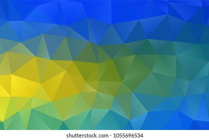 Dark Blue, Yellow vector shining triangular pattern. Modern geometrical abstract illustration with gradient. Triangular pattern for your business design.