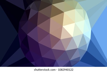 Dark Blue, Yellow vector shining triangular cover with a gem in a centre. A sample with polygonal shapes. Polygonal design for your web site.
