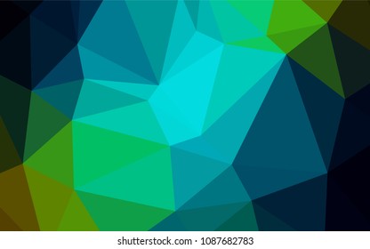 Dark Blue, Yellow vector shining triangular cover. Creative geometric illustration in Origami style with gradient. The template for cell phone's backgrounds.