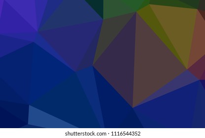 Dark Blue, Yellow vector shining triangular cover. Glitter abstract illustration with an elegant design. The polygonal design can be used for your web site.