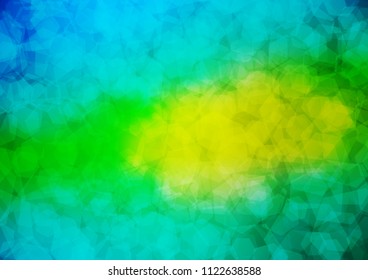 Dark Blue, Yellow vector shining hexagonal template. Geometric illustration in Origami style with gradient.  Brand new design for your business.