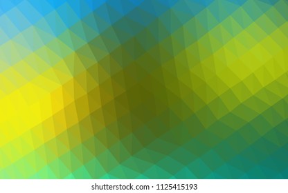 Dark Blue, Yellow vector shining hexagonal template. Modern geometrical abstract illustration with gradient. Triangular pattern for your business design.