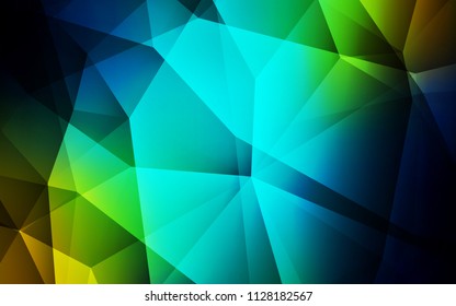 Dark Blue, Yellow vector shining triangular layout. Triangular geometric sample with gradient.  A new texture for your web site.