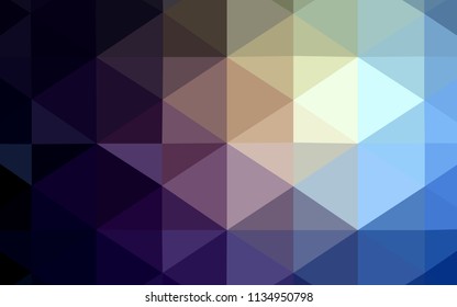 Dark Blue, Yellow vector shining triangular backdrop. Elegant bright polygonal illustration with gradient. Textured pattern can be used for background.