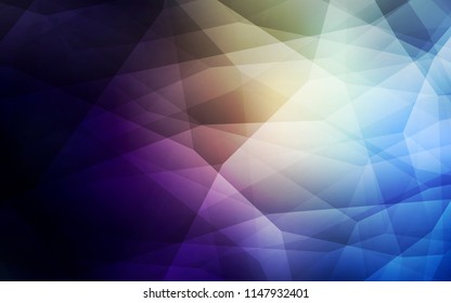 Dark Blue, Yellow vector shining triangular backdrop. Shining polygonal illustration, which consist of triangles. Polygonal design for your web site.