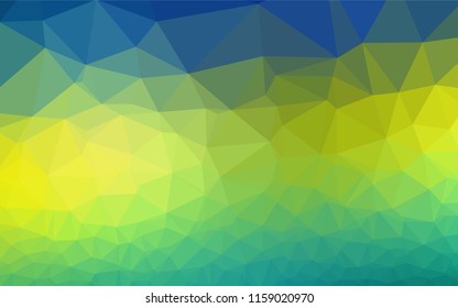 Dark Blue, Yellow vector shining hexagonal background. Brand new colored illustration in blurry style with gradient. The polygonal design can be used for your web site.
