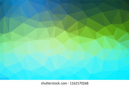 Dark Blue, Yellow vector shining hexagonal template. Triangular geometric sample with gradient.  A new texture for your design.
