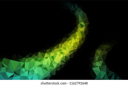 Dark Blue, Yellow vector shining hexagonal template. Triangular geometric sample with gradient.  The completely new template can be used for your brand book.