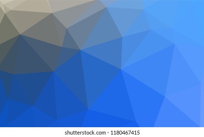 Dark Blue, Yellow vector shining triangular cover. Triangular geometric sample with gradient.  Triangular pattern for your design.