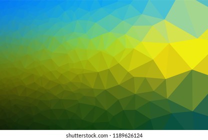 Dark Blue, Yellow vector shining hexagonal template. Creative geometric illustration in Origami style with gradient. Triangular pattern for your business design.