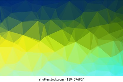 Dark Blue, Yellow vector shining hexagonal background. Colorful abstract illustration with gradient. Triangular pattern for your business design.