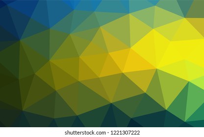 Dark Blue, Yellow vector shining hexagonal pattern. Creative geometric illustration in Origami style with gradient. The template can be used as a background for cell phones.