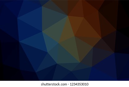 Dark Blue, Yellow vector shining triangular cover. Polygonal abstract illustration with gradient. Template for cell phone's backgrounds.