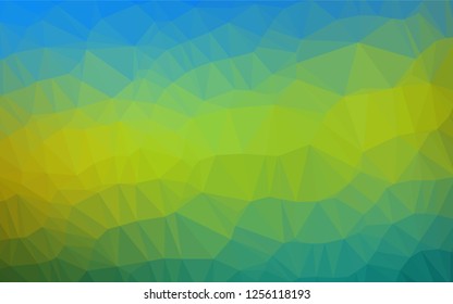 Dark Blue, Yellow vector shining hexagonal template. Creative geometric illustration in Origami style with gradient. The textured pattern can be used for background.