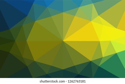 Dark Blue, Yellow vector shining hexagonal background. A vague abstract illustration with gradient. The best triangular design for your business.