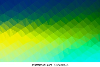 Dark Blue, Yellow vector shining triangular template. Shining illustration, which consist of triangles. The best triangular design for your business.