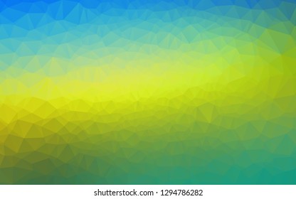 Dark Blue, Yellow vector shining triangular background. Colorful illustration in Origami style with gradient.  Brand new style for your business design.