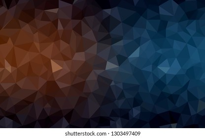 Dark Blue, Yellow vector shining triangular background. Shining polygonal illustration, which consist of triangles. Pattern for a brand book's backdrop.