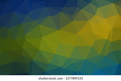 Dark Blue, Yellow vector shining triangular pattern. An elegant bright illustration with gradient. Completely new template for your business design.