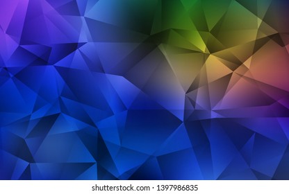 Dark Blue, Yellow vector shining triangular layout. Triangular geometric sample with gradient.  Textured pattern for your backgrounds.