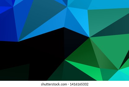 Dark Blue, Yellow vector shining triangular pattern. Glitter abstract illustration with an elegant design. Completely new design for your business.