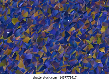 Dark Blue, Yellow vector shining triangular layout. Geometric illustration in Origami style with gradient.  Template for cell phone's backgrounds.