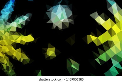Dark Blue, Yellow vector shining triangular background. Modern geometrical abstract illustration with gradient. Completely new design for your business.