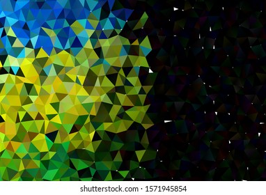 Dark Blue, Yellow vector shining triangular template. Colorful illustration in abstract style with gradient. Brand new style for your business design.