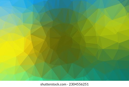 Dark Blue, Yellow vector shining triangular background. Triangular geometric sample with gradient.  New texture for your design.