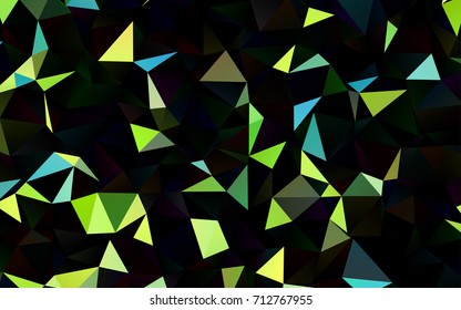 Dark Blue, Yellow vector shining triangular background. Modern geometrical abstract illustration with gradient. The best triangular design for your business.
