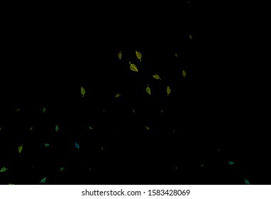 Dark Blue, Yellow vector sketch background. An elegant bright illustration with leaves in Natural style. Pattern for heads of websites and designs.