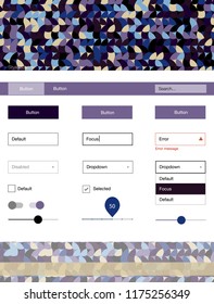 Dark Blue, Yellow vector style guide with circles. Beautiful ui ux kit with colorful dots in its header. This template you can use for websites.