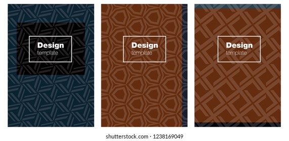 Dark Blue, Yellow vector style guide for notepads. Glitter abstract design concept with text box. New design for cover of books.