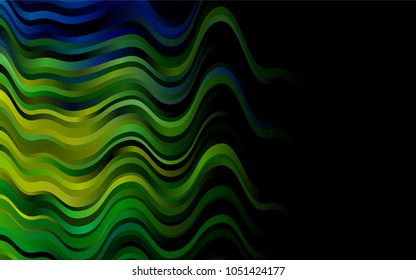 Dark Blue, Yellow vector template with bent ribbons. A vague circumflex abstract illustration with gradient. The elegant pattern for brand book.