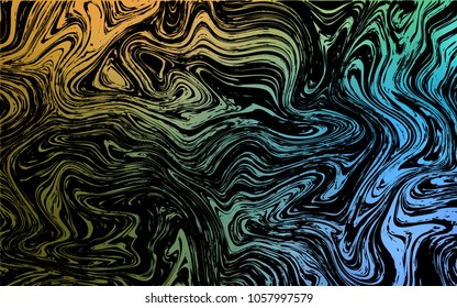 Dark Blue, Yellow vector template with bent lines. Glitter abstract illustration with wry lines. A completely new template for your business design.