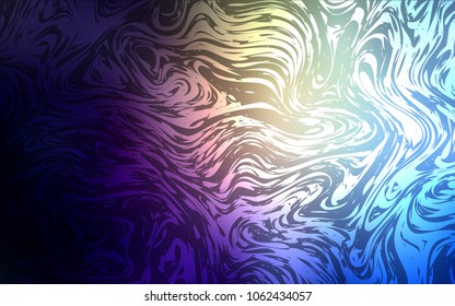 Dark Blue, Yellow vector template with bent ribbons. Shining illustration, which consist of blurred lines, circles. A completely new memphis design for your business.