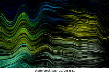 Dark Blue, Yellow vector template with abstract lines. Creative illustration in halftone marble style with gradient. The template for cell phone backgrounds.