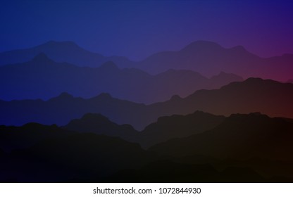 Dark Blue, Yellow vector template with lava shapes. Glitter abstract illustration with wry lines. Mountain style for your business design.