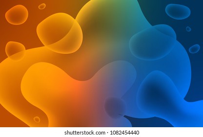 Dark Blue, Yellow vector template with bubble shapes. Blurred geometric sample with gradient bubbles.  The elegant pattern for brand book.